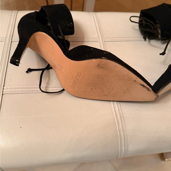 Elegant Black Suede Heels with Ankle lace up - Picture 7 of 10